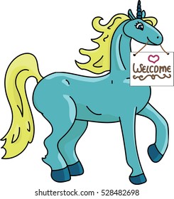 Unicorn welcome sign