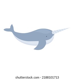 Unicorn whale icon cartoon vector. Alaska arctic. Canada polar