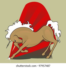 Unicorn with a white tale