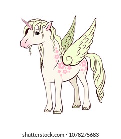 Unicorn with wings , vector