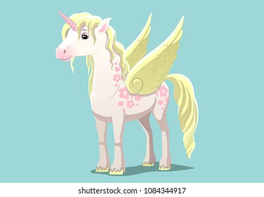 Unicorn with wings , vector