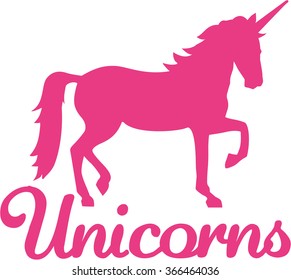 Unicorn with word unicorn