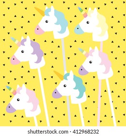 Unicorn yellow triangle pattern