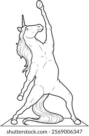 Unicorn Yoga Fitness Gymnastics Animal Vector Graphic Art Illustration