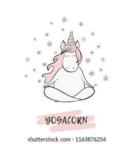 Unicorn in yoga pose