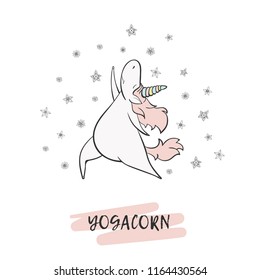 Unicorn in yoga pose