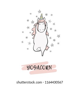 Unicorn in yoga pose