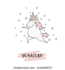 Unicorn in yoga pose