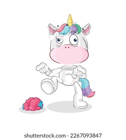 the unicorn zombie character.mascot vector