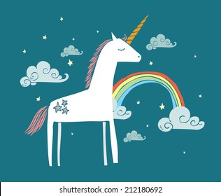 unicorn/rainbow vector/illustration