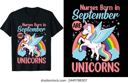 Unicorns are Born In or Birthday T shirt Design or Unicorns T shirt design or Poster design or t shirt design or Unicorn vector 