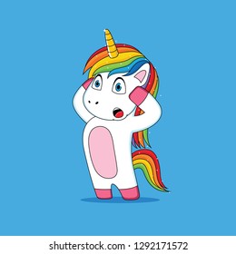 Unicorn's expression that was shocked cartoon