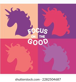 Unicorns illustration with slogan. Vector graphic design for t-shirt. pop art unicorns drawing.