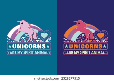 Unicorns Are My Spirit Animal, Unicorn Squad, Animal Lover Shirt, My Spirit Animal, Unicorn T-Shirt, Kids T-Shirt, Birthday Shirt Girl, Rainbow Shirt, Gift For Unicorn Lover, Cute Shirt For Women, Bir