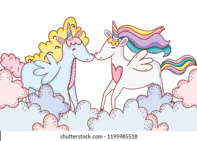 Unicorns on clouds
