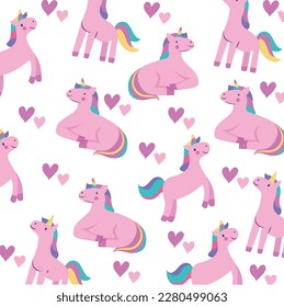 unicorns pattern background . vector illustration