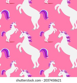 Unicorns pattern. The unicorn reared up. For printing on fabric.