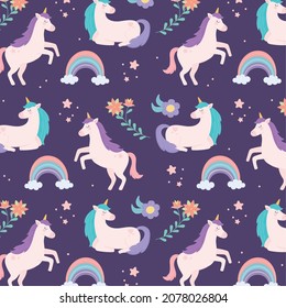 unicorns and rainbows decoration pattern