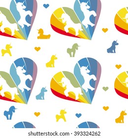 Unicorns seamless pattern