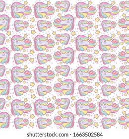 unicorns and stars cartoons background design, magic fantasy fairytale childhood animal fairy wild cute and lovely theme Vector illustration