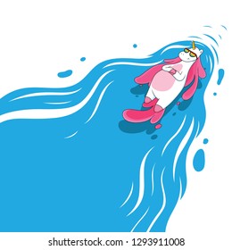 unicorns are swimming