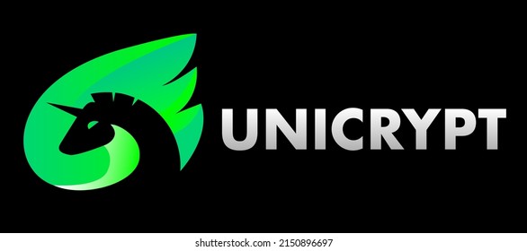 UniCrypt cryptocurrency with symbol UNCX logo with typography. Crypto logotype vector illustration of digital currency brand. 
