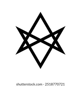 Unicursal hexagram icon, vector design