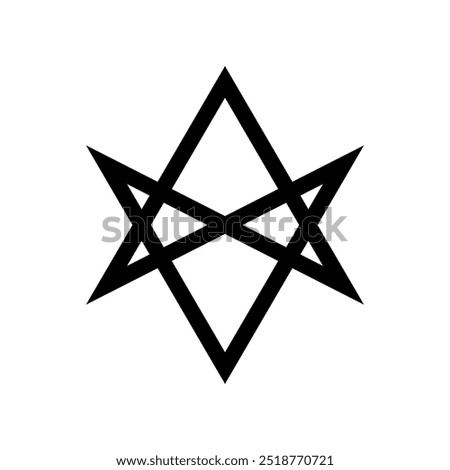 Unicursal hexagram icon, vector design