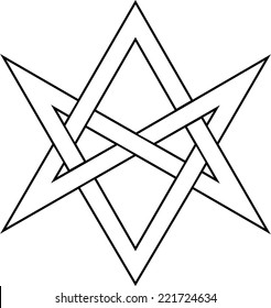 Unicursal Hexagram, Kabbalah / The Unicursal Hexagram can be drawn in one continuous line rather than two overlaid triangles (Star of David). It represents the union of macrocosm and microcosm.