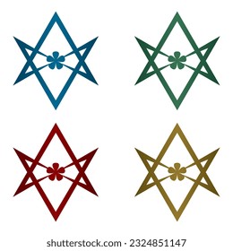 Unicursal Hexagram Vector Illustration Isolated On A White Background