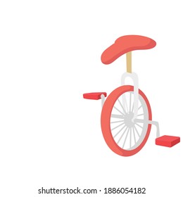 Carnaval de color plano de icono de bicicleta uniciclo, rendimiento de circo, monociclo de circo, monociclo de jirafa, unicycle, vector de carnaval, icono