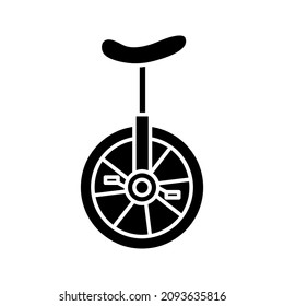 Unicycle bike icon. Monocycle icon color editable