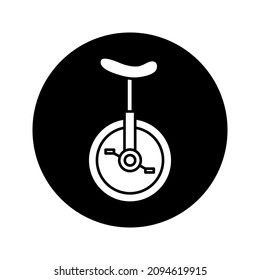 Unicycle bike icon. Monocycle icon color editable