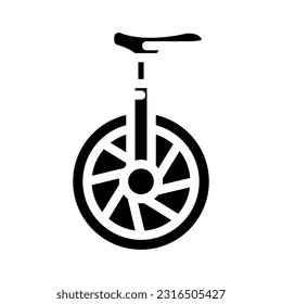 unicycle carnival vintage show glyph icon vector. unicycle carnival vintage show sign. isolated symbol illustration