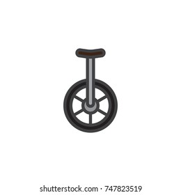 Unicycle filled outline icon, line vector sign, linear colorful pictogram isolated on white. Circus symbol, logo illustration. Pixel perfect vector graphics