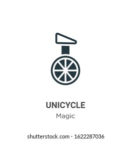 Unicycle glyph icon vector on white background. Flat vector unicycle icon symbol sign from modern magic collection for mobile concept and web apps design.