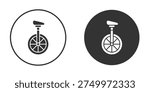 Unicycle icon concept, simple flat design. Clipart vecot in black colors