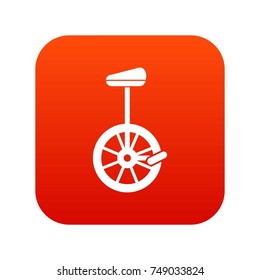 Unicycle icon digital red for any design isolated on white vector illustration