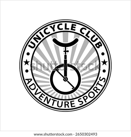 Unicycle Icon, One Wheel Cycle Vector Art Illustration