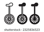 Unicycle icon set. juggler cycle thin line vector icon set. one wheel bike sign.
