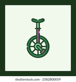 Unicycle Icon: A Single-Wheeled Vector Graphic