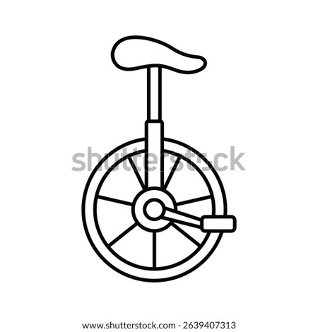 Unicycle icon and symbol design with editable stroke