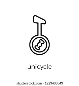 unicycle icon. Trendy modern flat linear vector unicycle icon on white background from thin line Circus collection, outline vector illustration