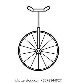 unicycle of a line art vector.