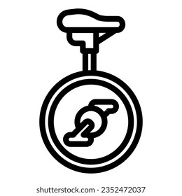 Unicycle line icon, Amusement park concept, one wheel bicycle sign on white background, monocycle icon in outline style mobile concept web design. Vector graphics.