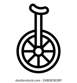 unicycle line icon vector illustration isolated on white background