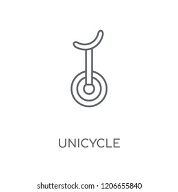 Unicycle linear icon. Unicycle concept stroke symbol design. Thin graphic elements vector illustration, outline pattern on a white background, eps 10.