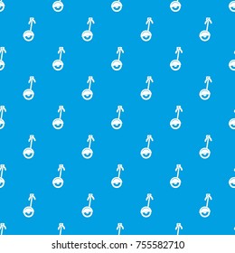 Unicycle pattern repeat seamless in blue color for any design. Vector geometric illustration