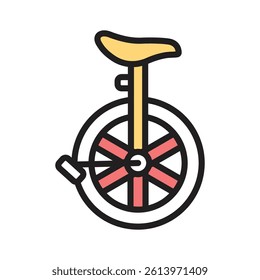 A unicycle representing balance, skill, and circus performances