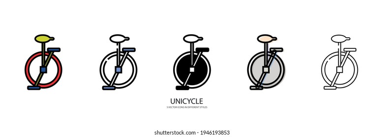 unicycle set vector type icon